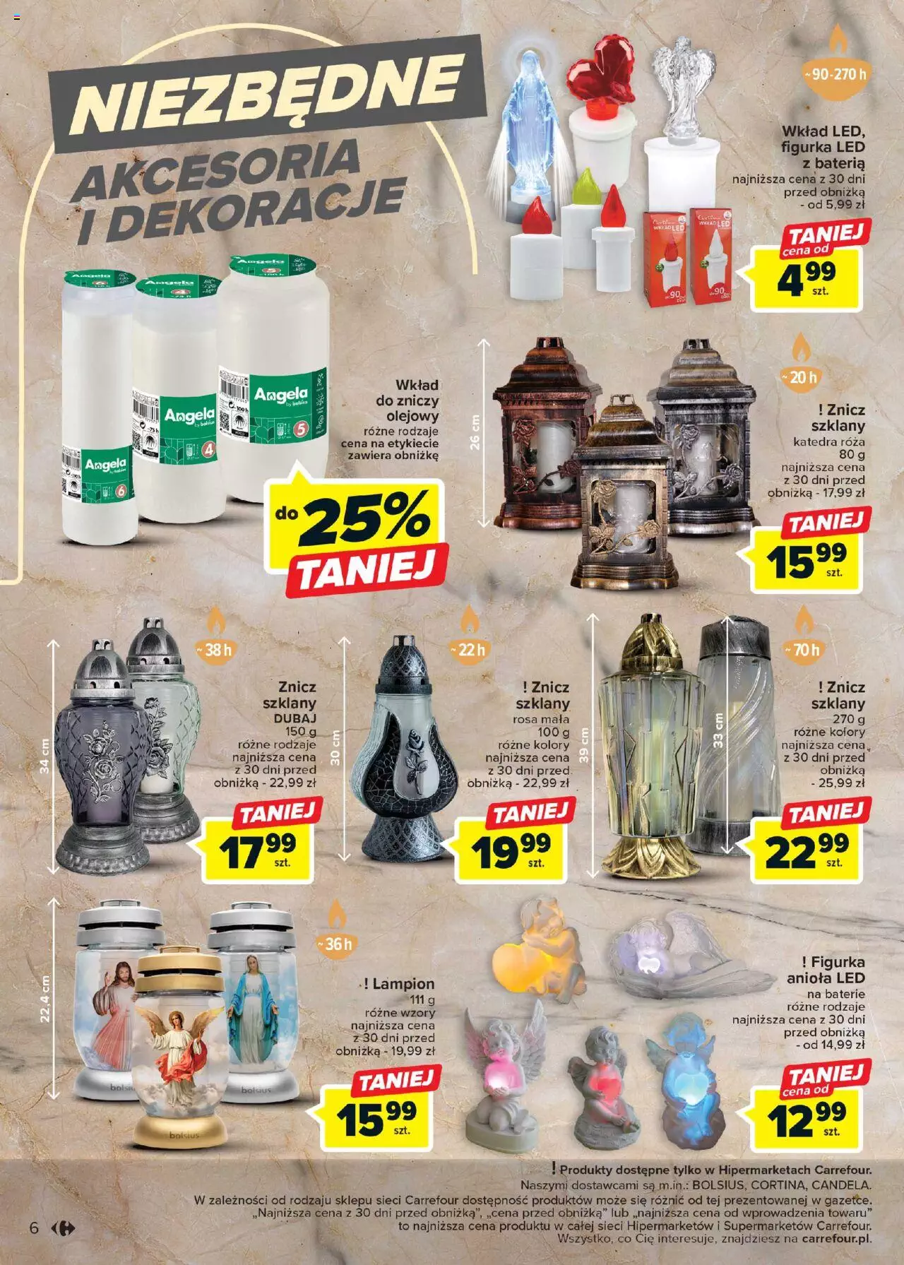 Carrefour Znicze i dekoracje Gazetka ważna od 26.09.2023 do 07.10.2023 strona 6