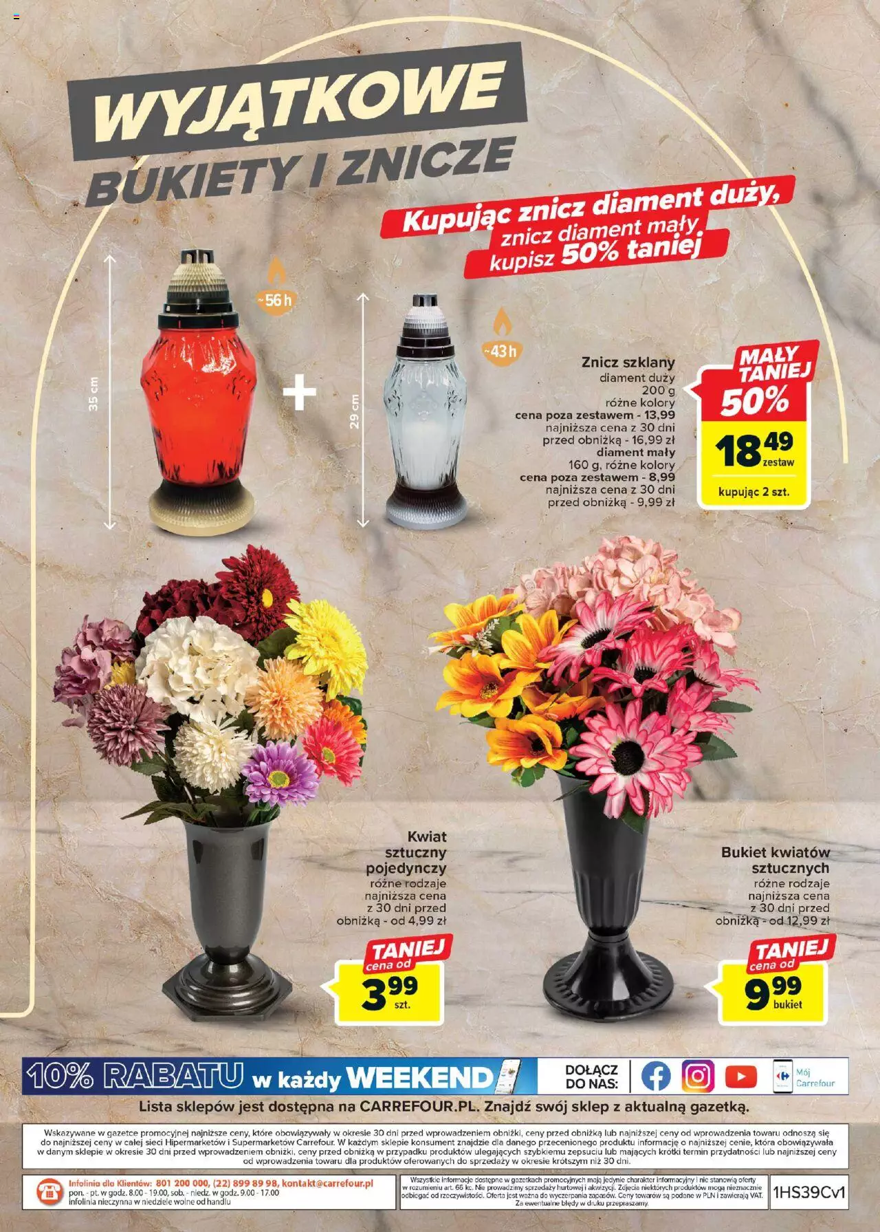 Carrefour Znicze i dekoracje Gazetka ważna od 26.09.2023 do 07.10.2023 strona 8