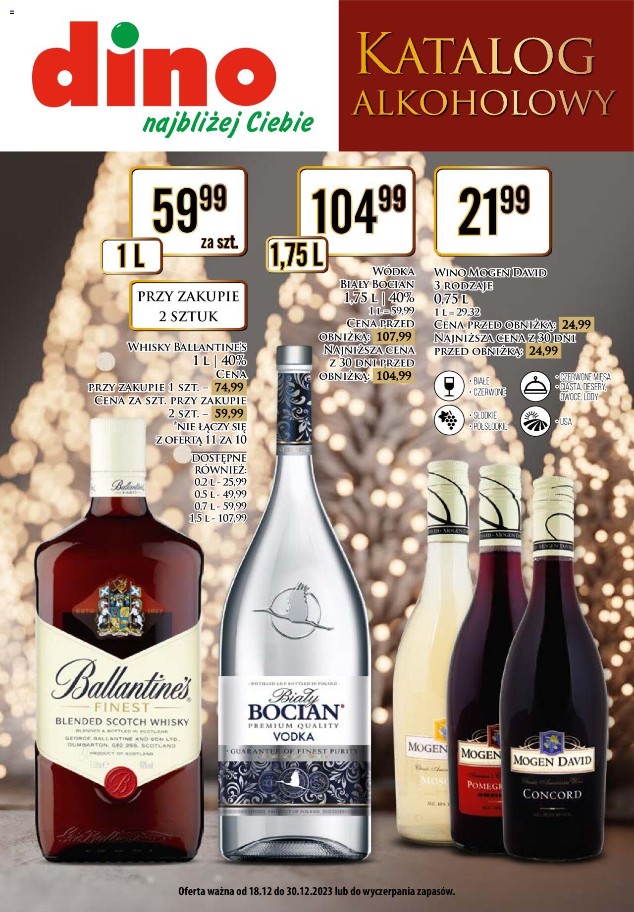 Dino gazetka alkoholowa ważna od  18.12.2023 do 30.12.2023 strona 1