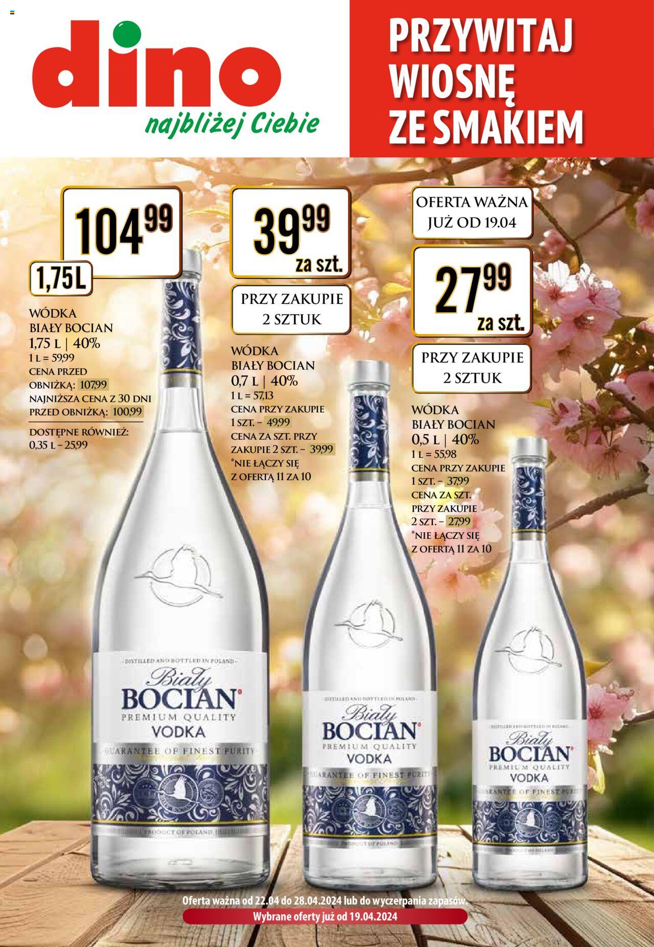 Dino gazetka alkoholowa ważna od 22.04.2024 do 28.04.2024 strona 1