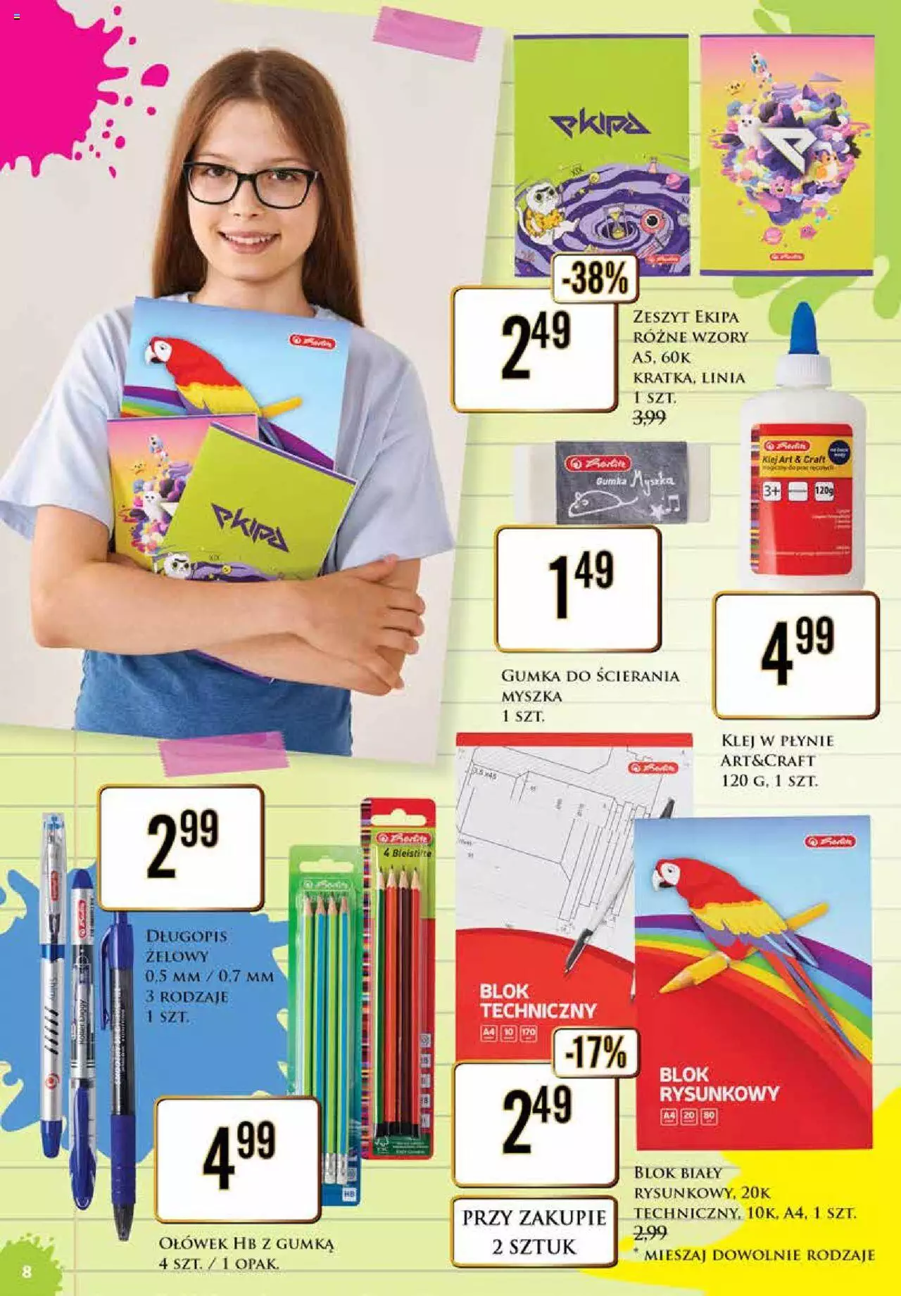 Dino Szkolna wyprawka – katalog gazetka ważna od 25.07.2022 do  06.08.2022 strona 8