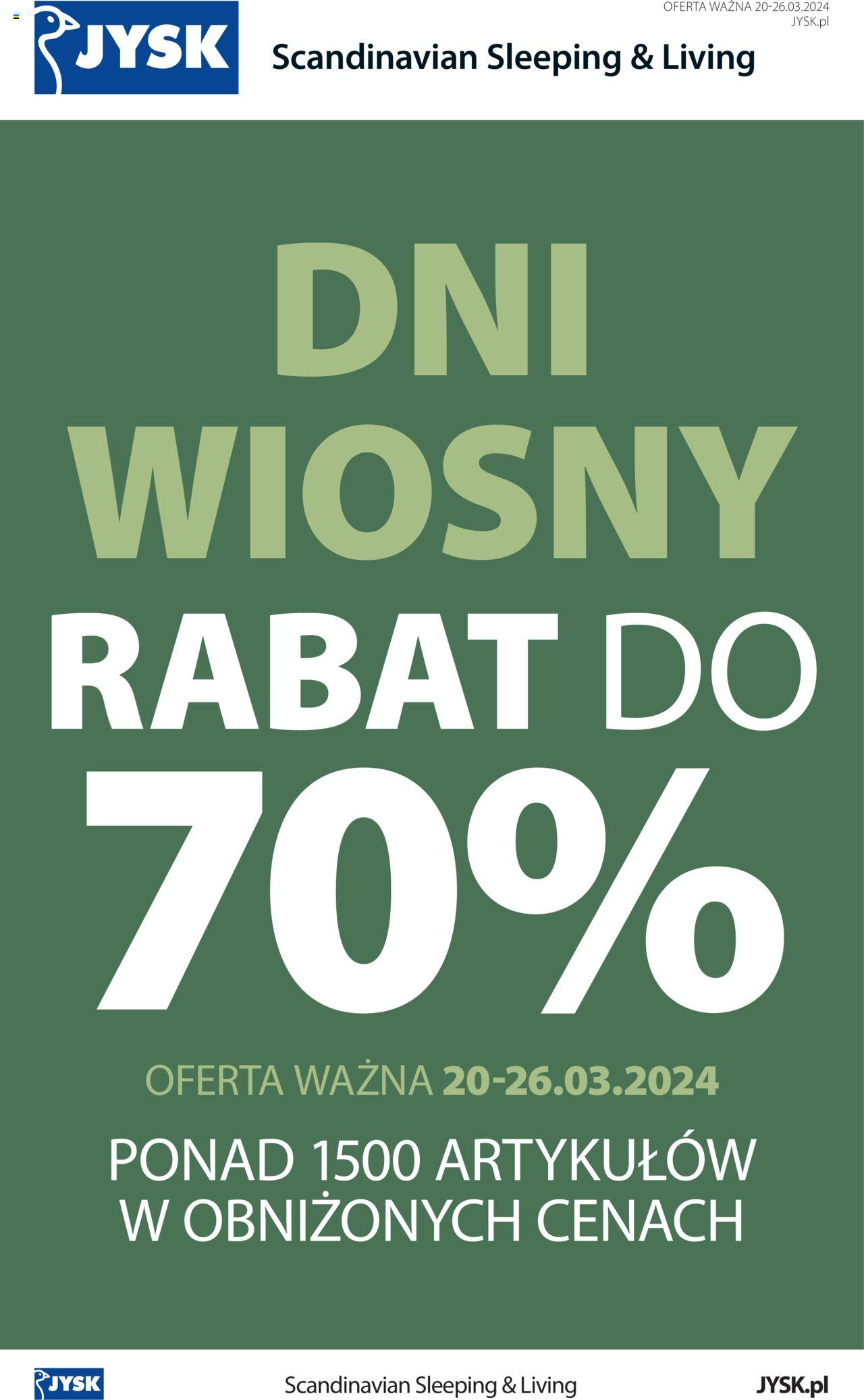 JYSK gazetka ważna od 20.03.2024 do 26.03.2024 strona 1