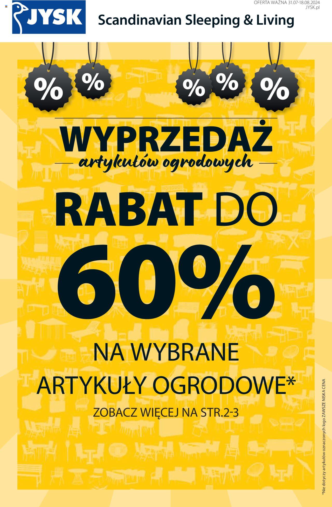 JYSK gazetka ważna od 31.07.2024 do 18.08.2024 strona 1