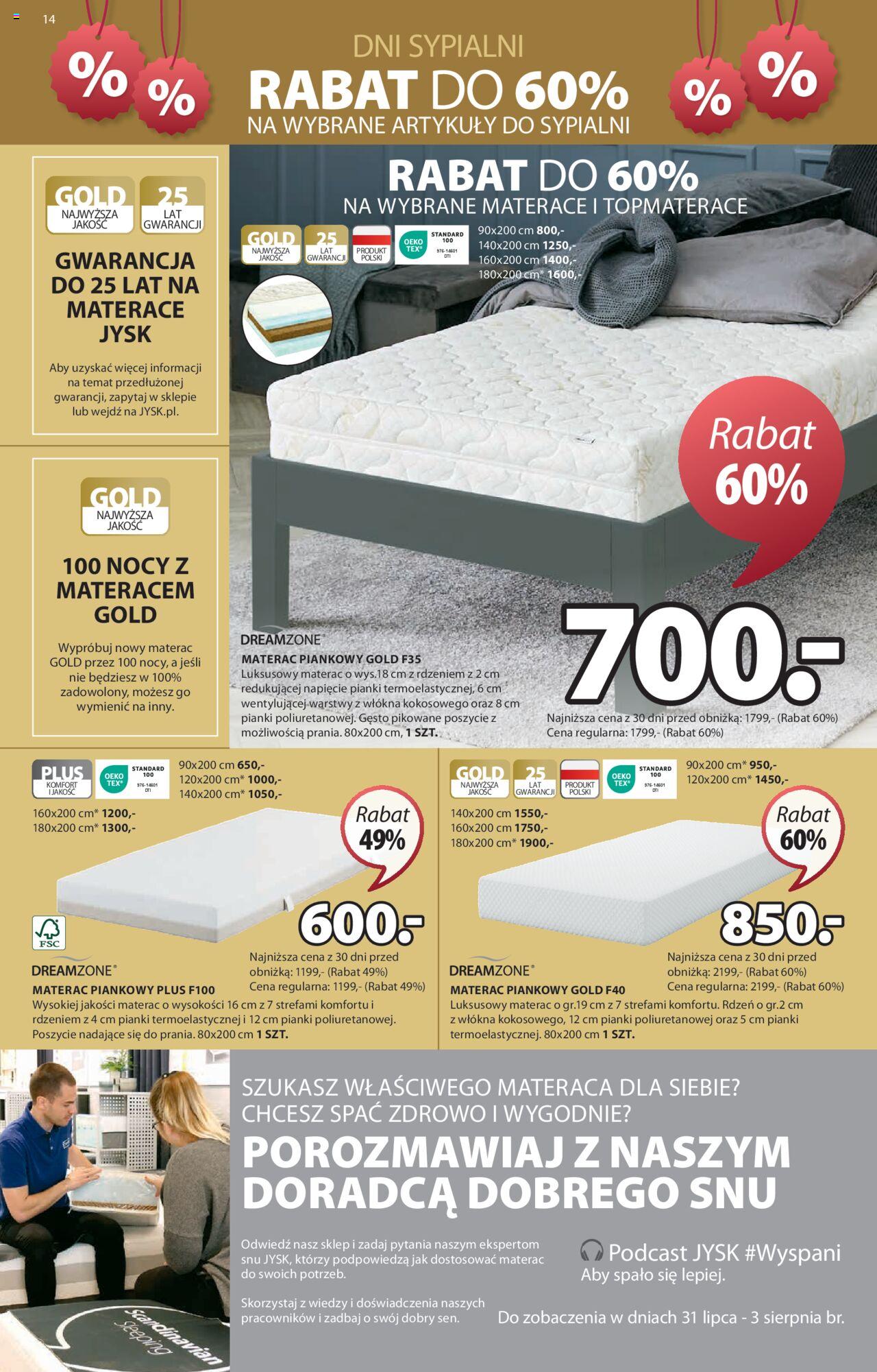 JYSK gazetka ważna od 31.07.2024 do 18.08.2024 strona 14