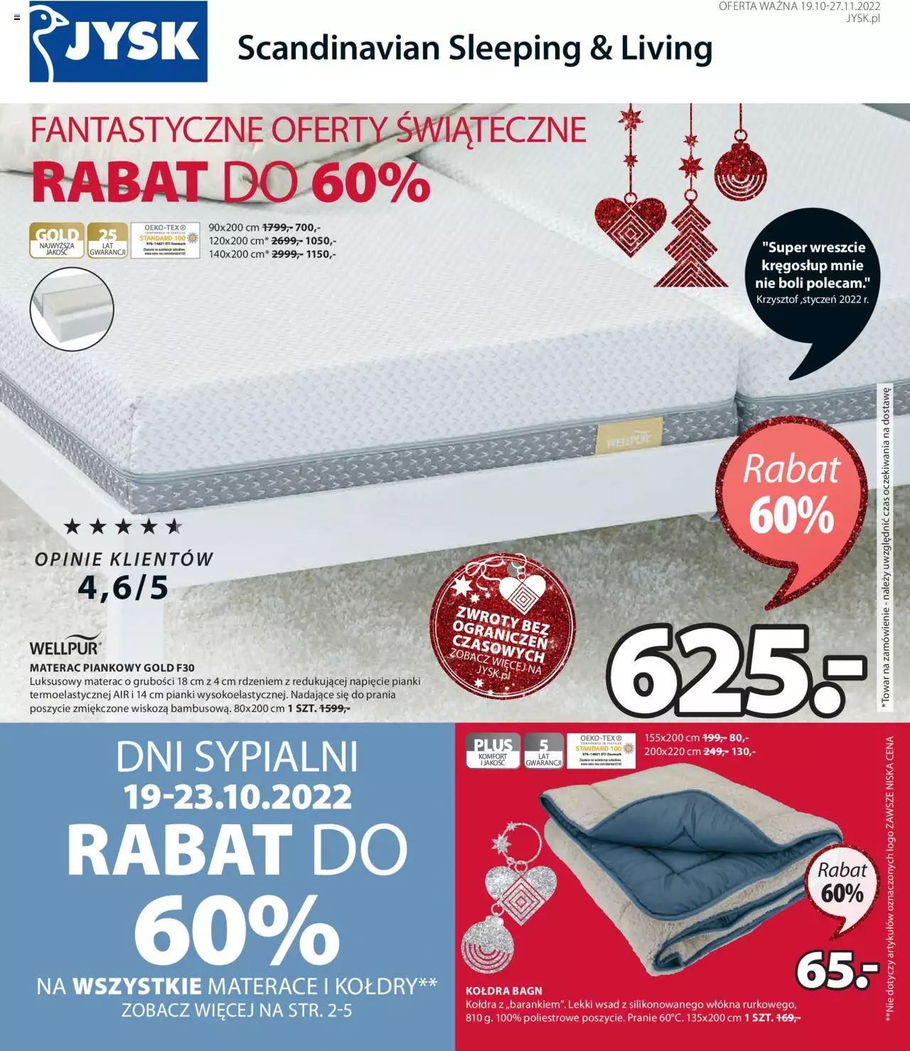 JYSK Oferta tygodnia gazetka ważna  od  19.10.2022 do 27.11.2022 strona 1