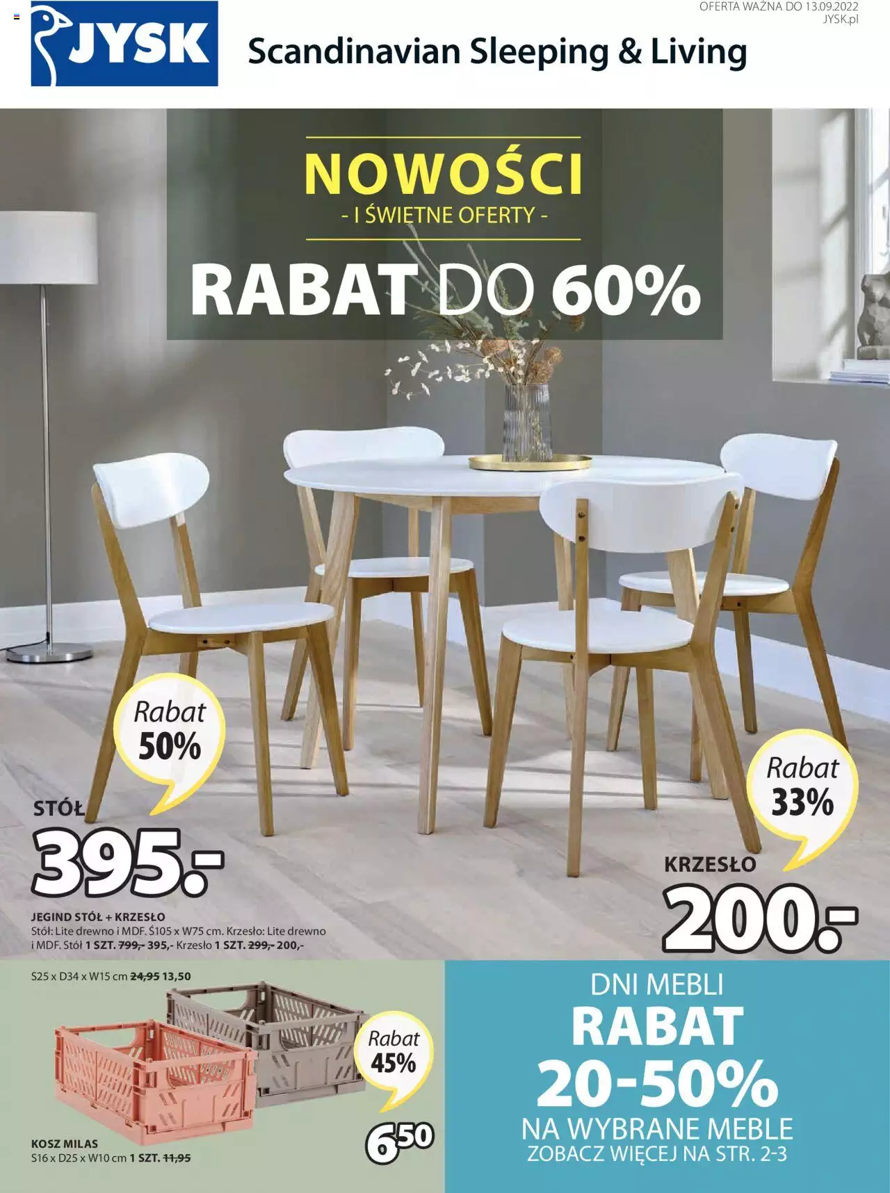 JYSK Okazje tygodnia gazetka ważna od 24.08.2022 do 13.09.2022 strona 1