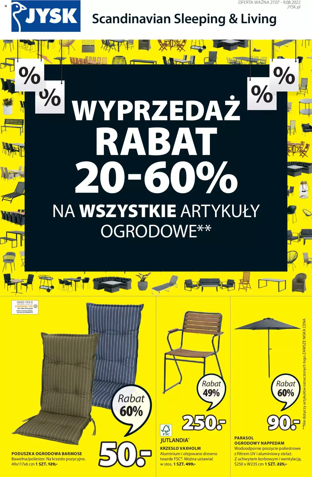 JYSK Okazje tygodnia gazetka ważna od 27.07.2022 do 09.08.2022 strona 1