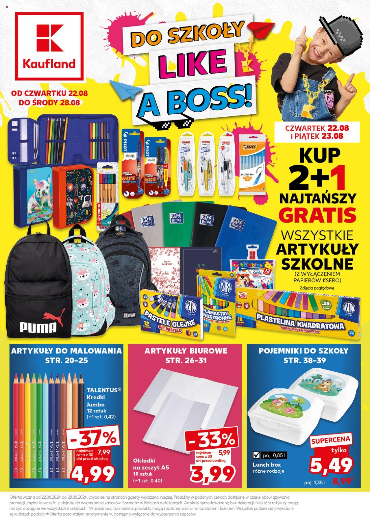 KAUFLAND Do Szkoły Like A Boss gazetka ważna od 22.08.2024 do 28.08.2024 strona 1
