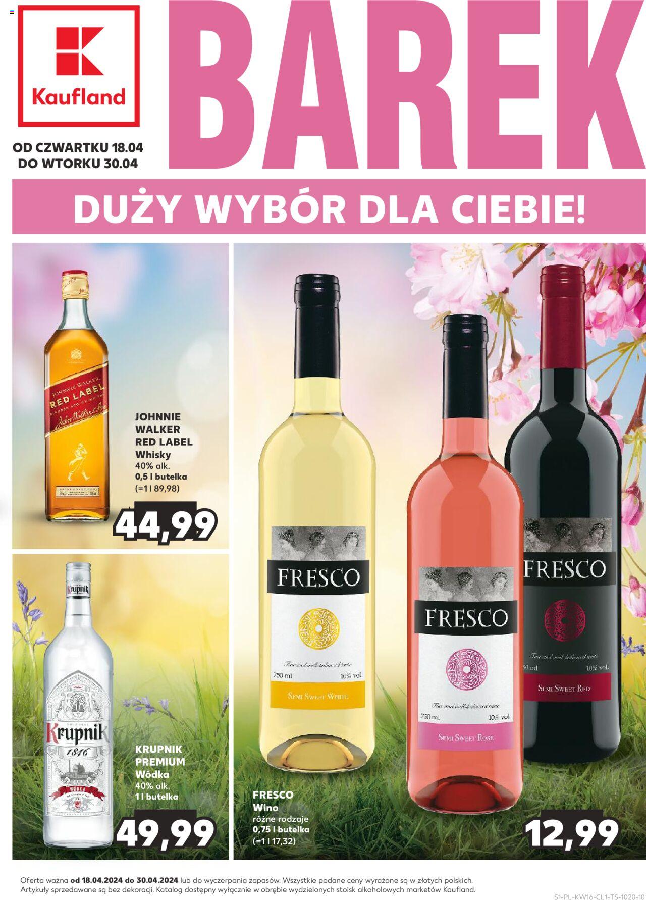 KAUFLAND gazetka Barek Kauflandu ważna od 18.04.2024 do 30.04.2024 strona 1