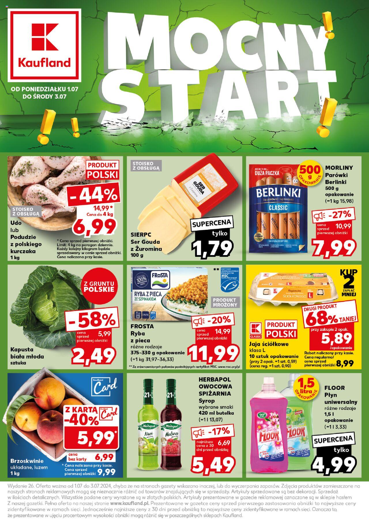 KAUFLAND gazetka Mocny start ważna od 01.07.2024 do 03.07.2024 strona 1