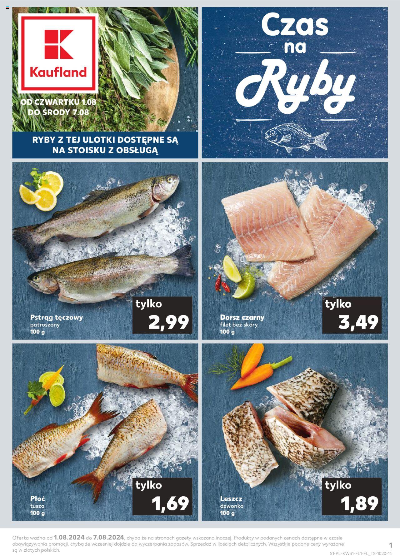 KAUFLAND gazetka Ryby ważna od  01.08.2024 do 07.08.2024 strona 1