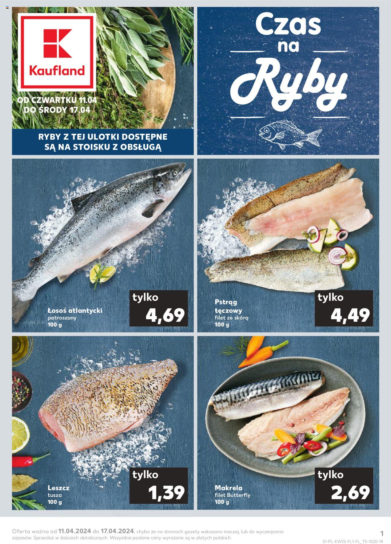 KAUFLAND gazetka Ryby ważna od 11.04.2024 do 17.04.2024 strona 1