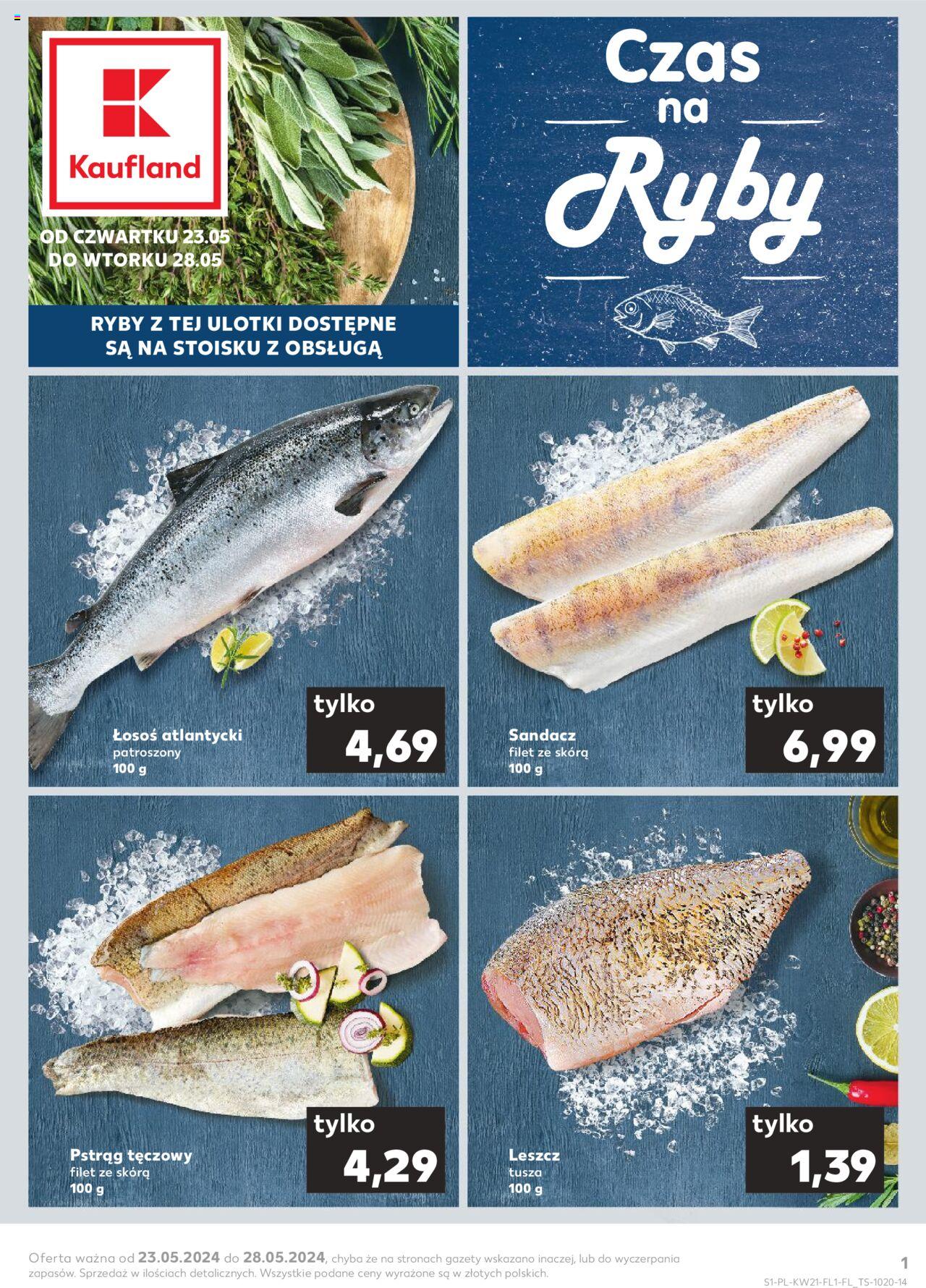 KAUFLAND gazetka Ryby ważna od 23.05.2024 do 28.05.2024 strona 1