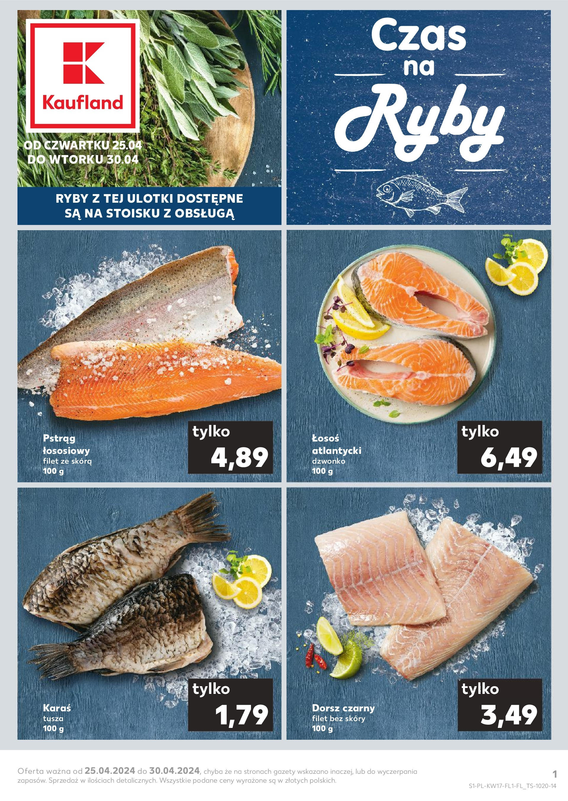 KAUFLAND gazetka Ryby ważna od 25.04.2024 do 30.04.2024 strona 1