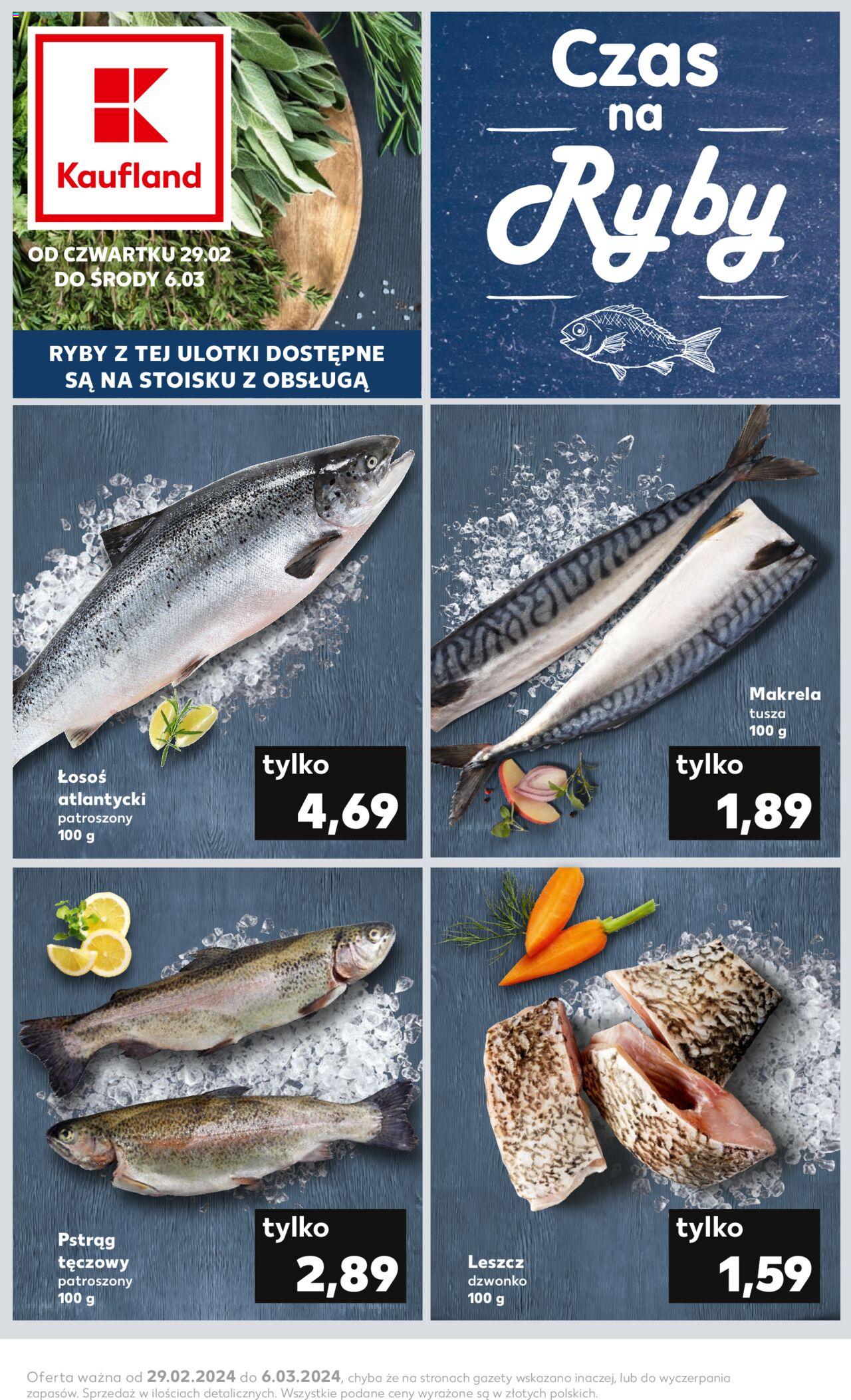 KAUFLAND gazetka Ryby ważna od 29.02.2024 do 06.03.2024 strona 1