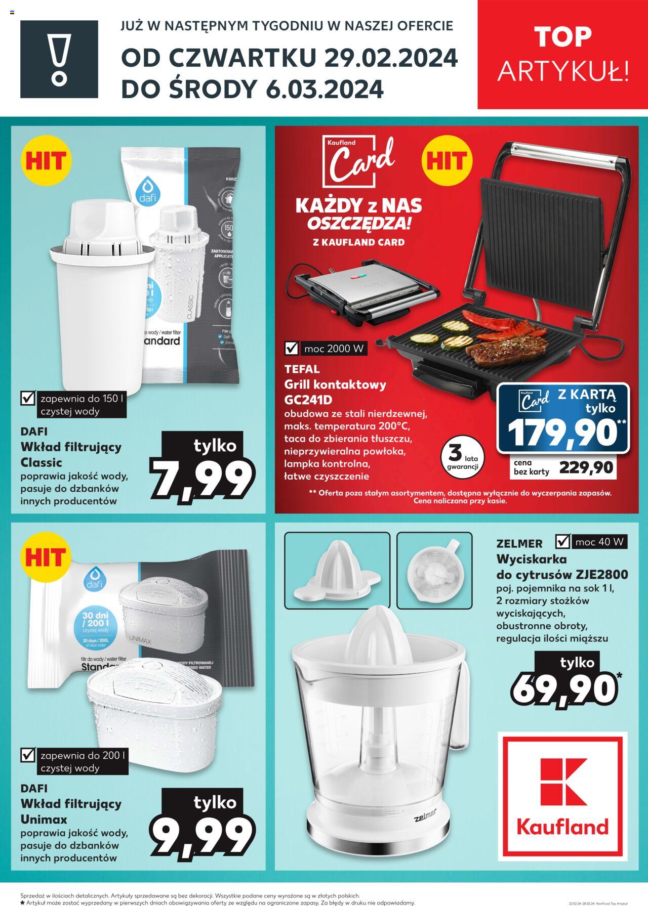 KAUFLAND gazetka Top Artykuł ważna od 29.02.2024 do 06.03.2024 strona 1