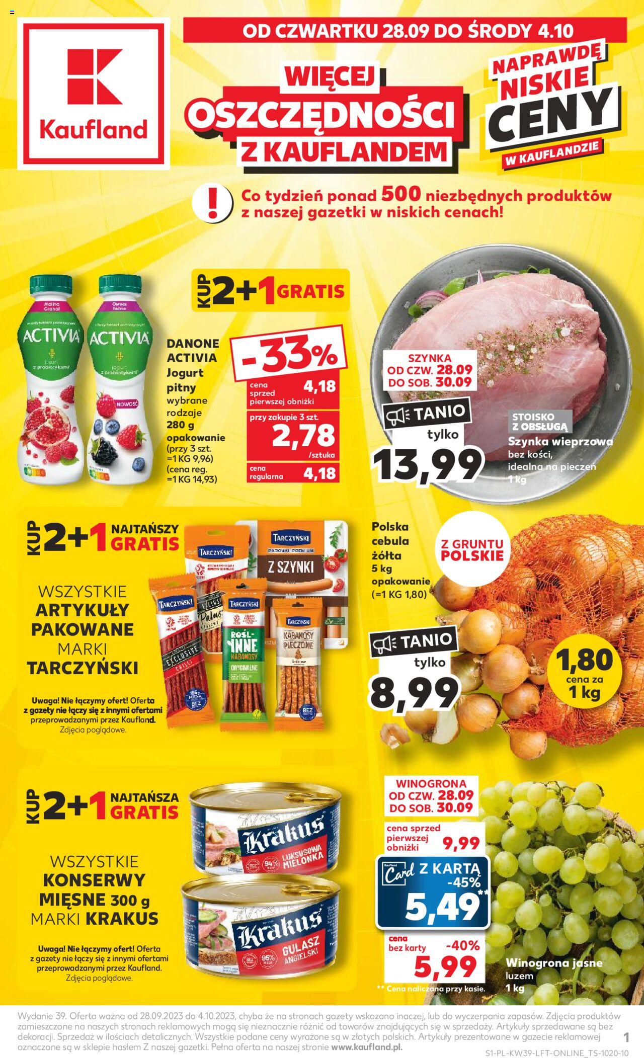 KAUFLAND gazetka ważna od  28.09.2023 do 04.10.2023 strona 1