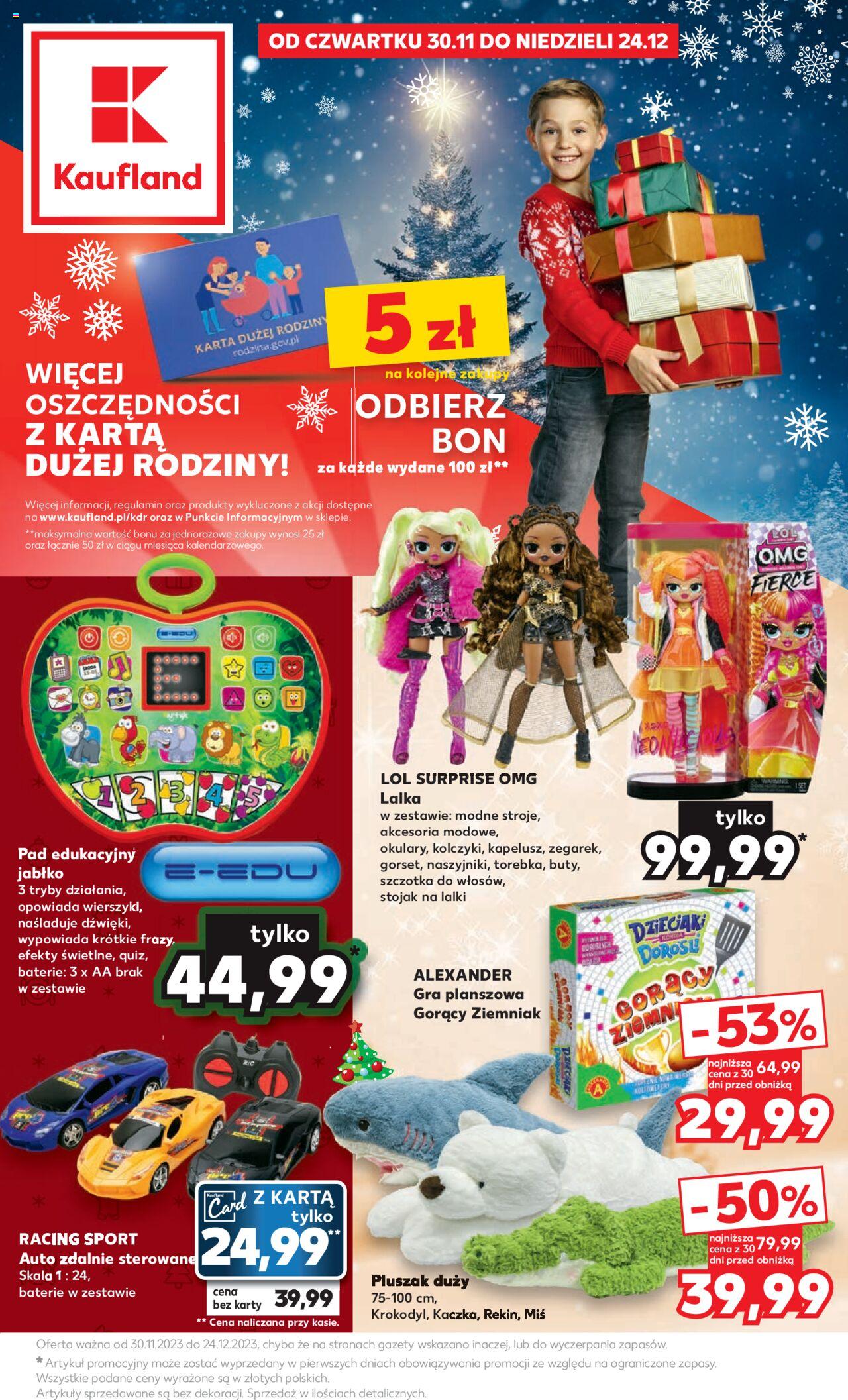 Kaufland Prezenty gazetka ważna od 30.11.2023 do 24.12.2023 strona 1