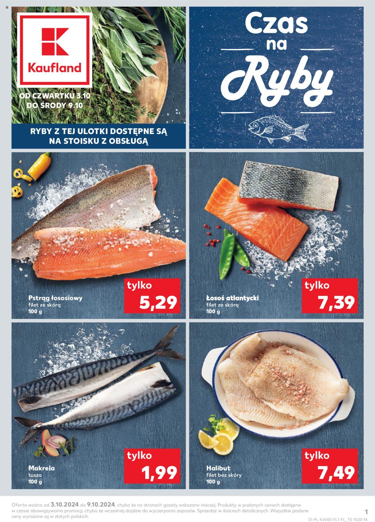 KAUFLAND Ryby gazetka ważna od 03.10.2024 do 09.10.2024 strona 1
