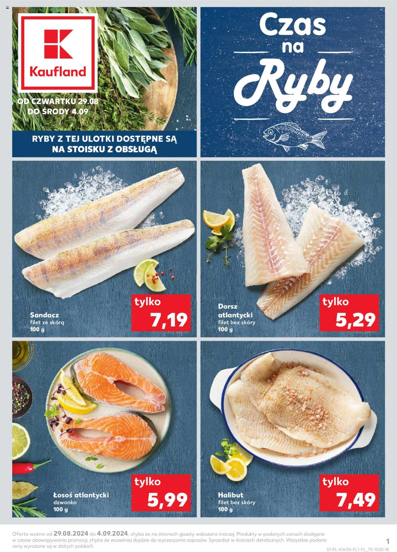 KAUFLAND Ryby gazetka ważna od 29.08.2024 do 04.09.2024 strona 1