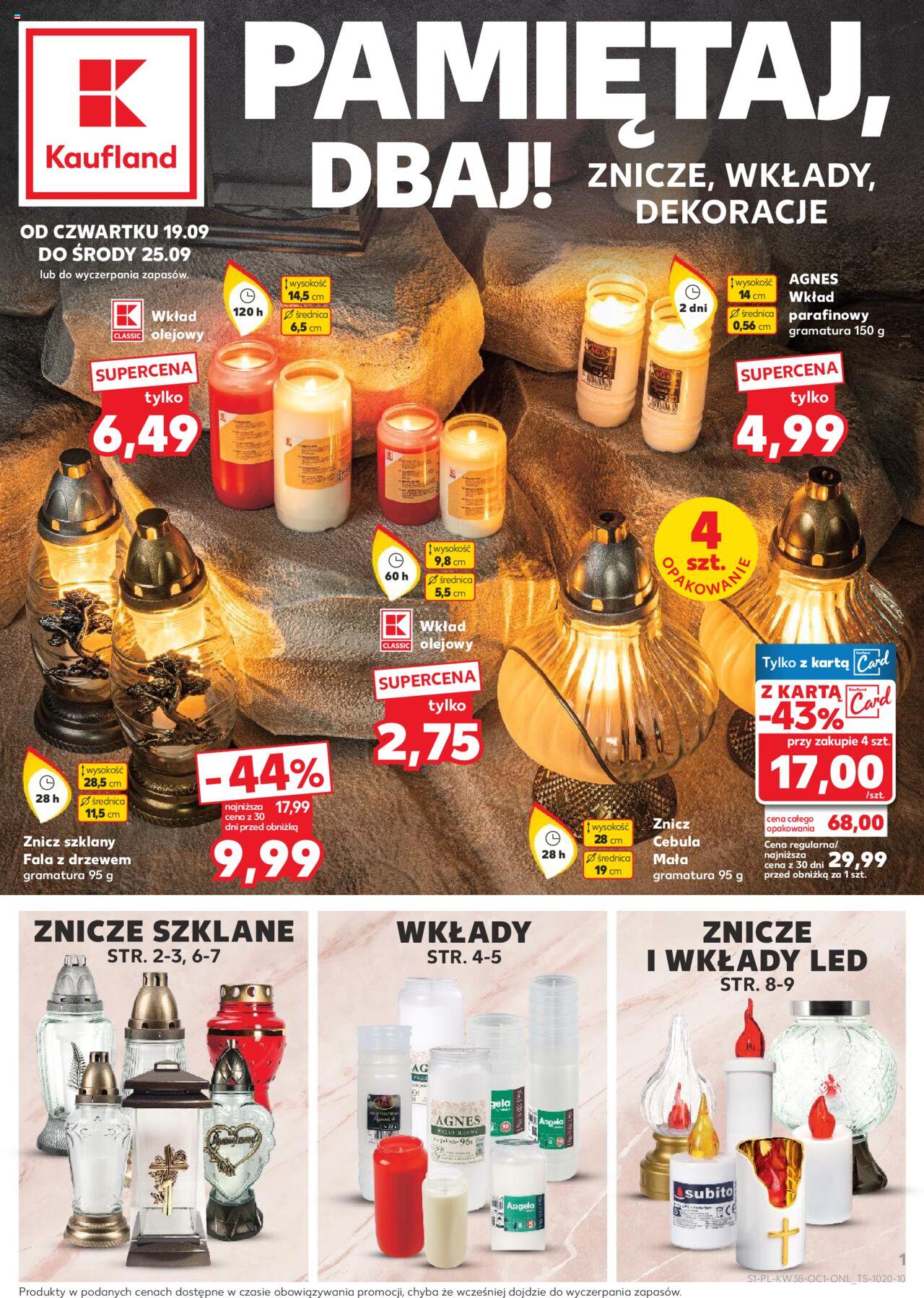 KAUFLAND Znicze gazetka ważna od 19.09.2024 do 25.09.2024 strona 1