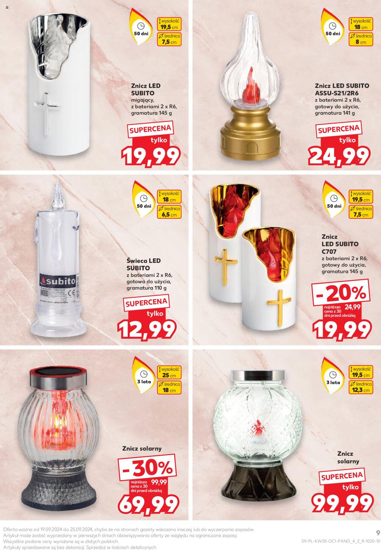 KAUFLAND Znicze gazetka ważna od 19.09.2024 do 25.09.2024 strona 9