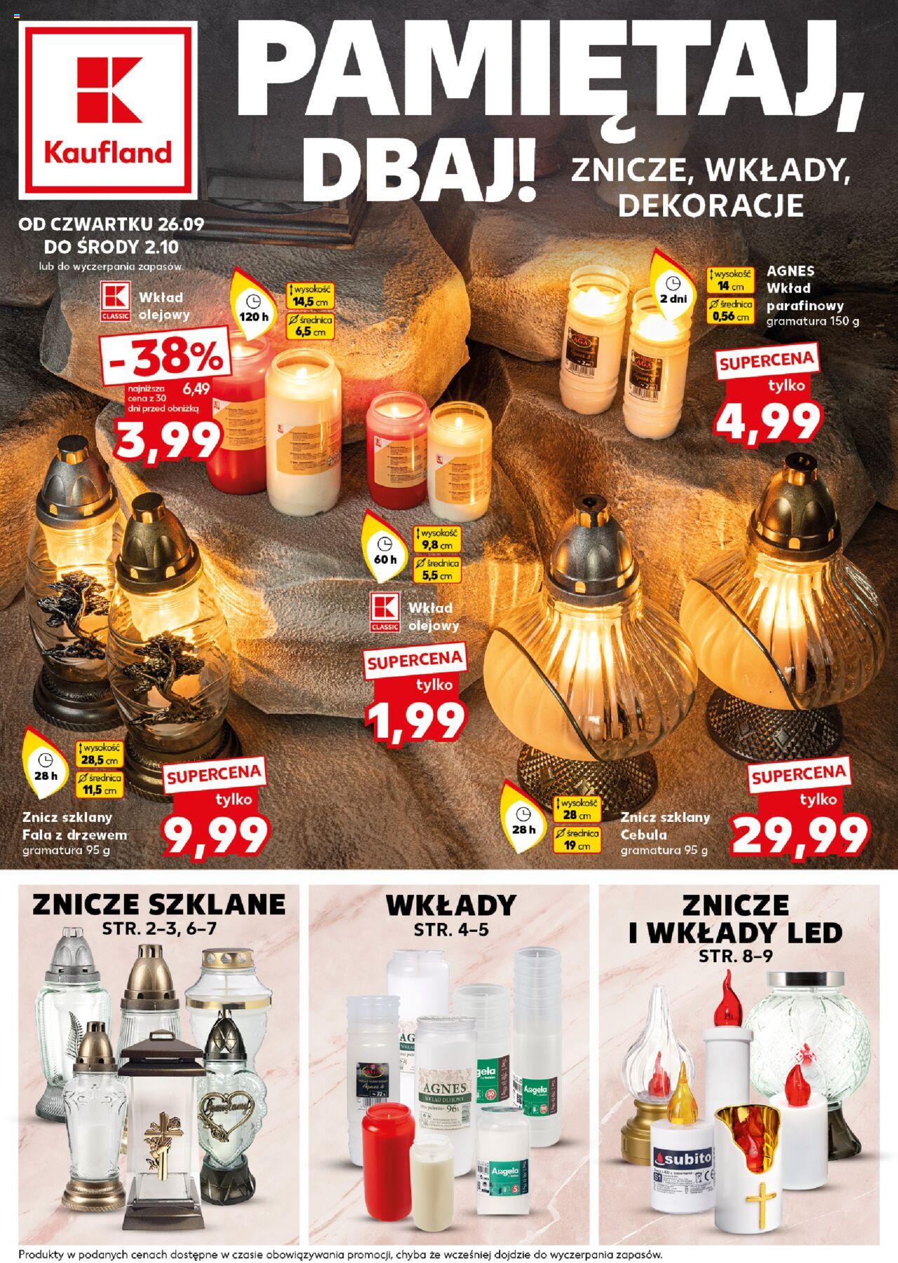 KAUFLAND Znicze gazetka ważna od 26.09.2024 do 02.10.2024 strona 1