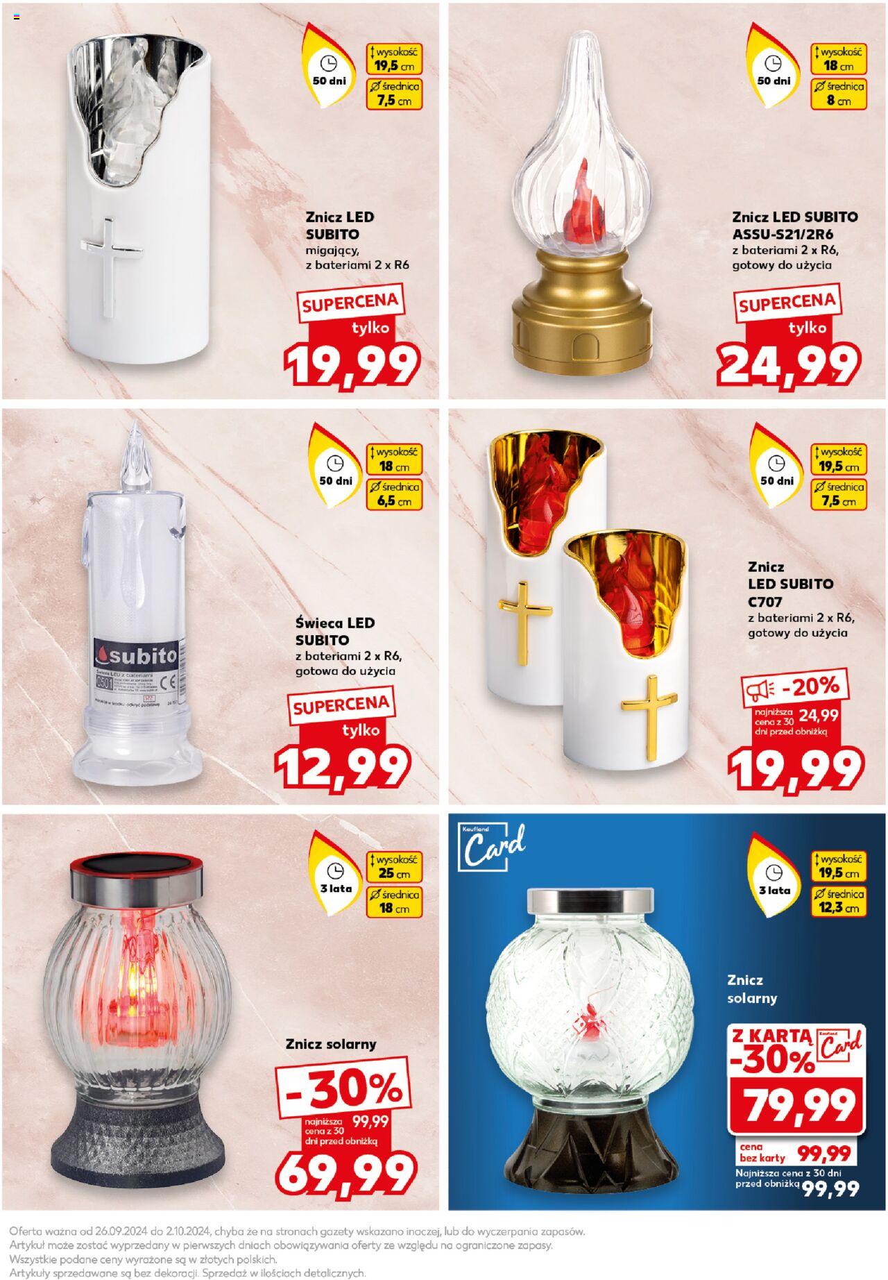 KAUFLAND Znicze gazetka ważna od 26.09.2024 do 02.10.2024 strona 9