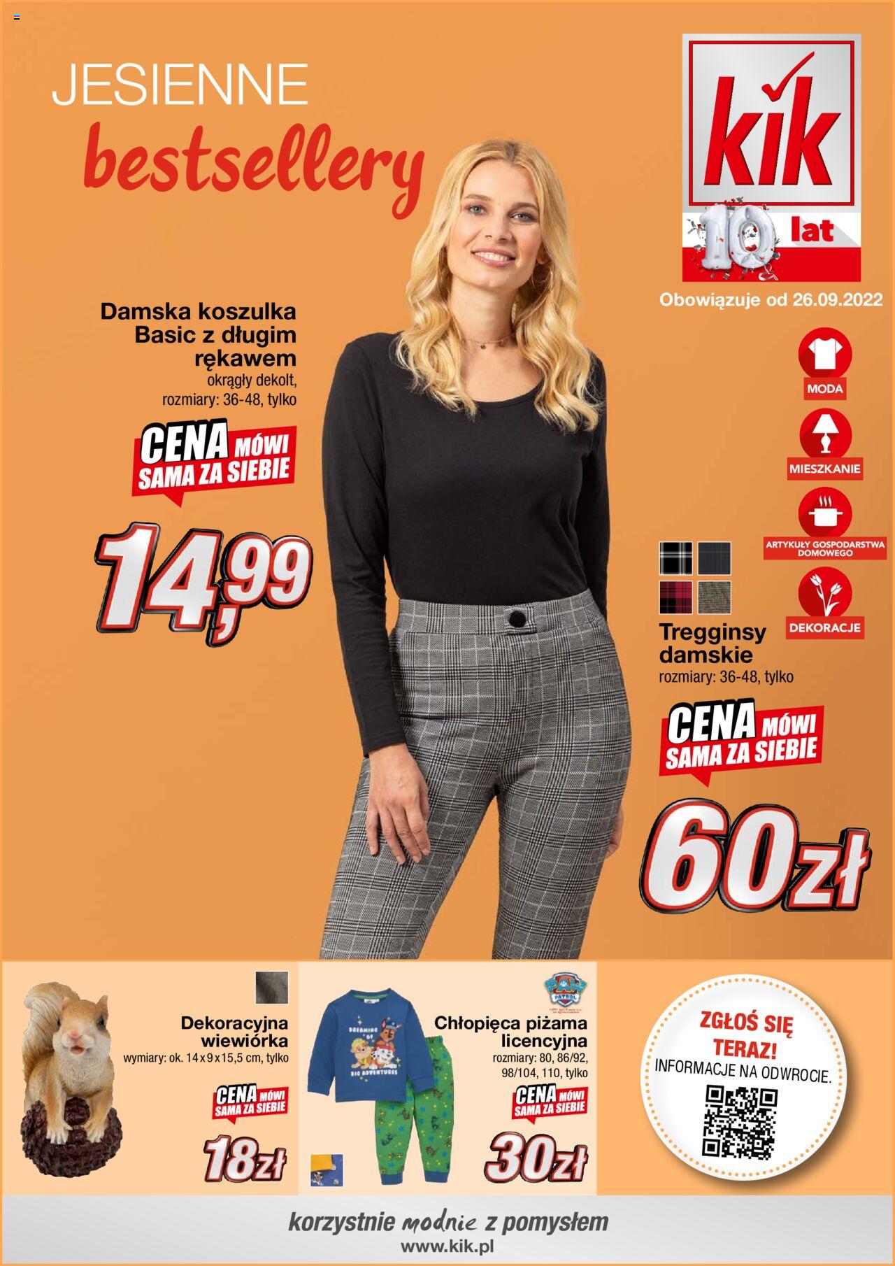 Kik gazetka ważna od 26.09.2022 do 02.10.2022 strona 1