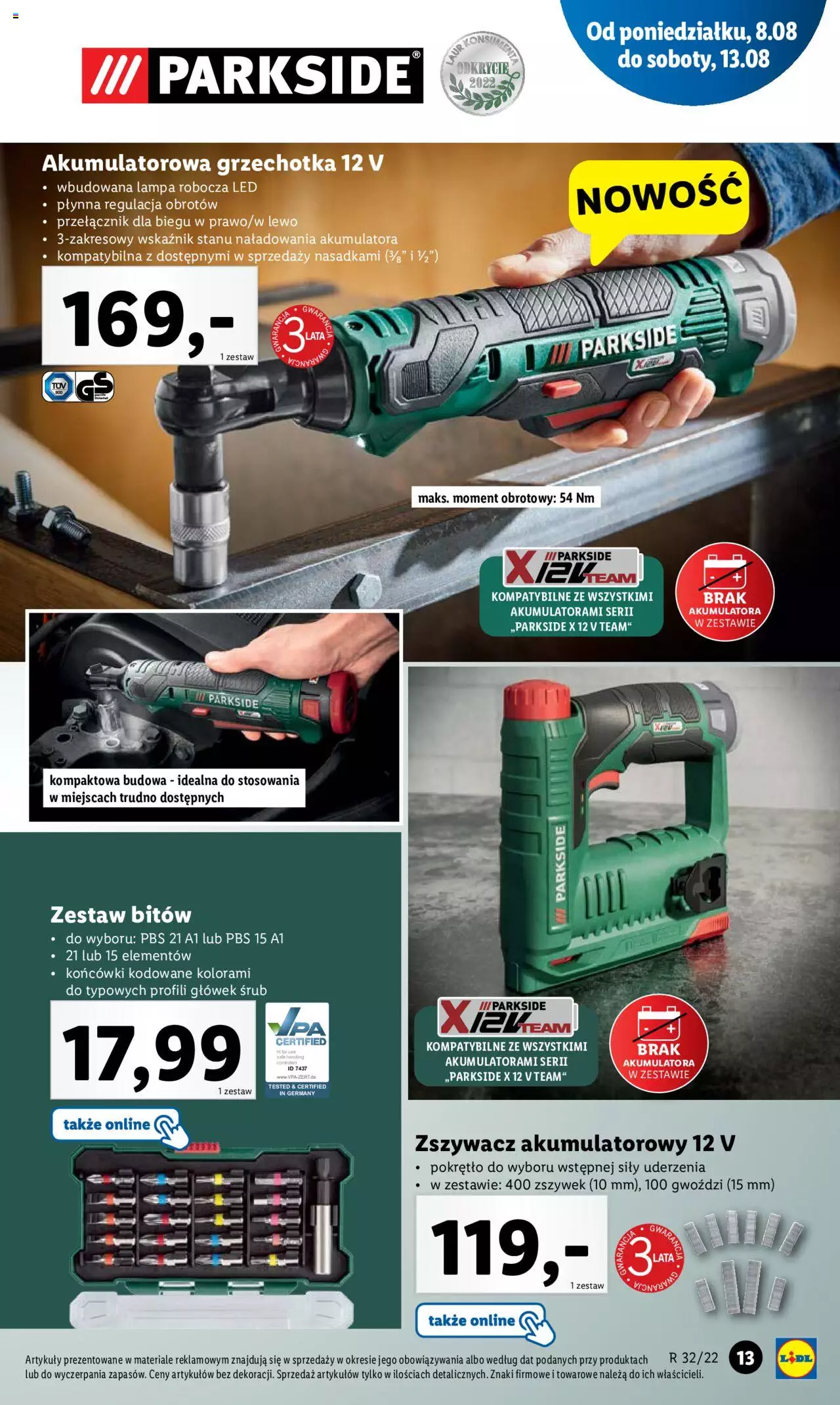 Lidl Katalog gazetka ważna od 08.08.2022 do 13.08.2022 strona 13