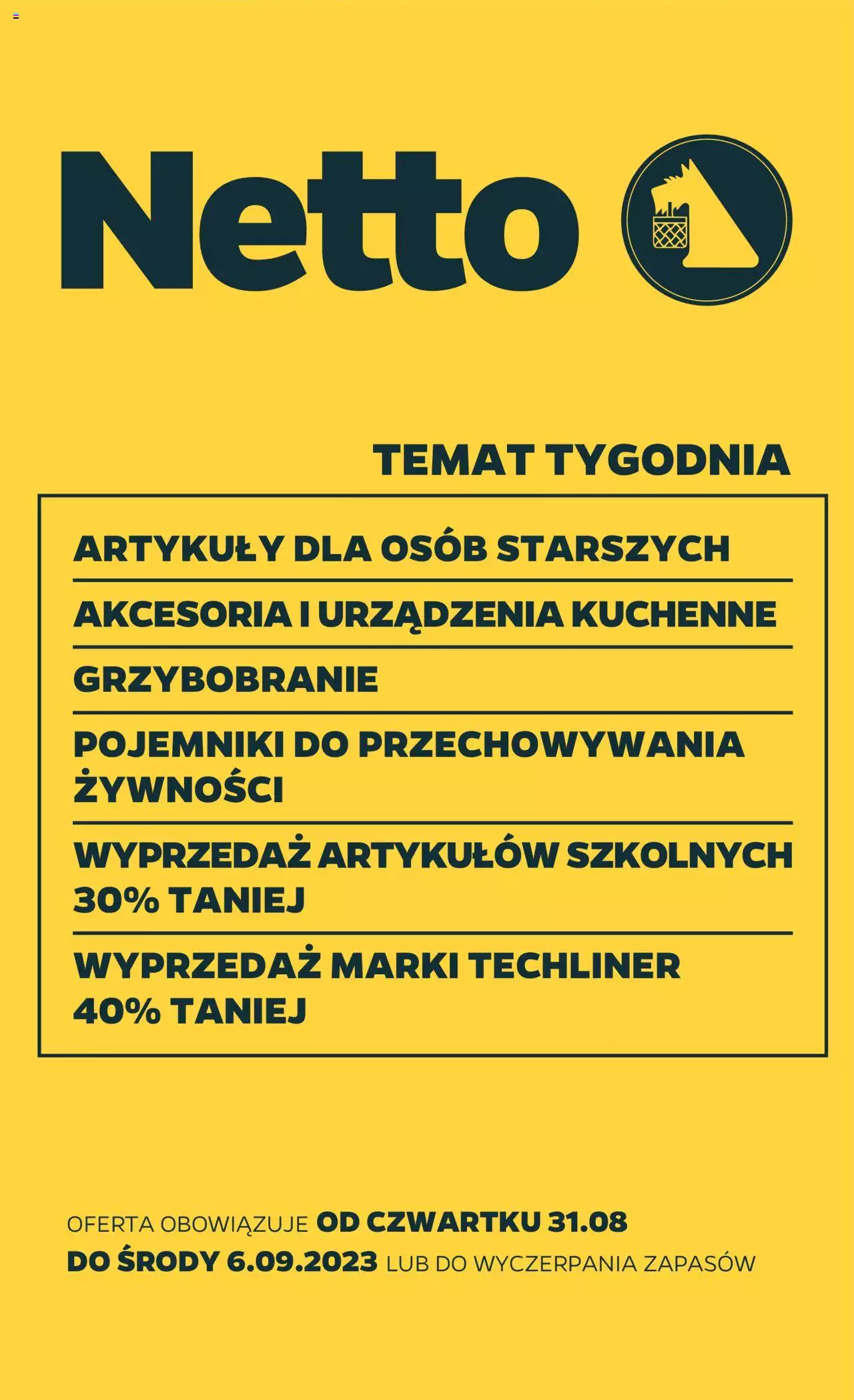 NETTO Gazetka Non Food ważna od 31.08.2023 do 06.09.2023 strona 1