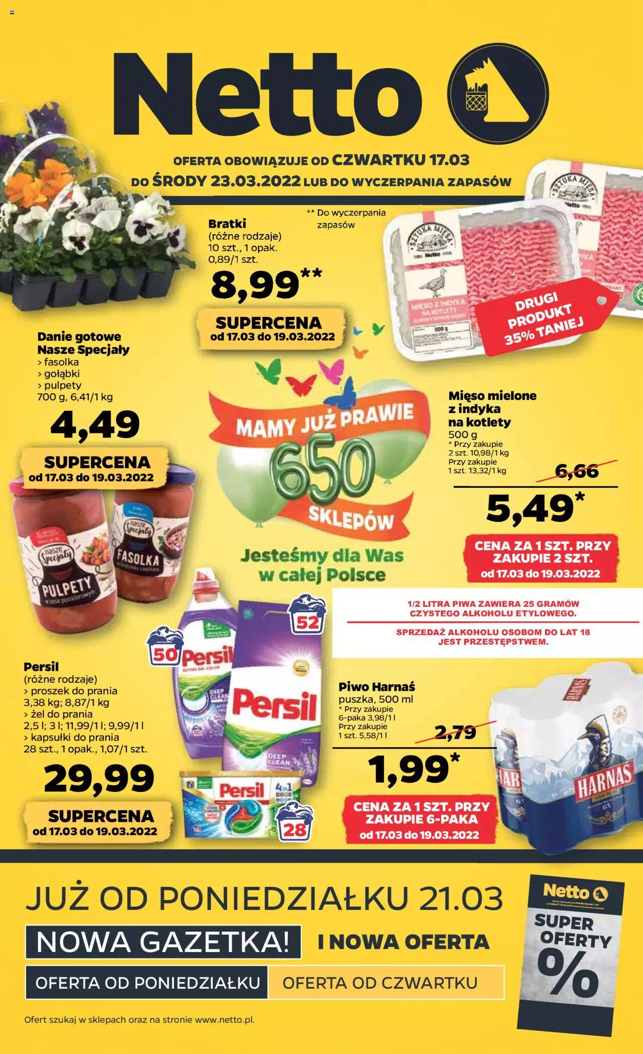 Netto gazetka spożywcza B  ważna od 17.03.2022 do 23.03.2022 strona 1