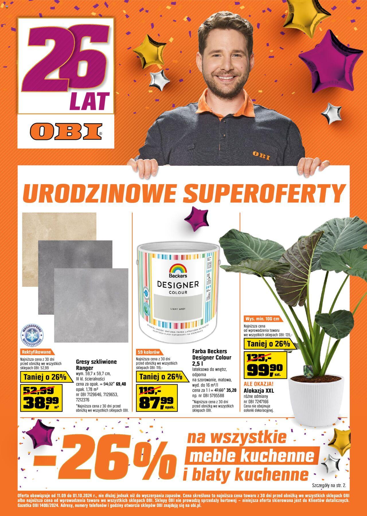 OBI Gazetka ważna od 11.09.2024 do 01.10.2024 strona 1