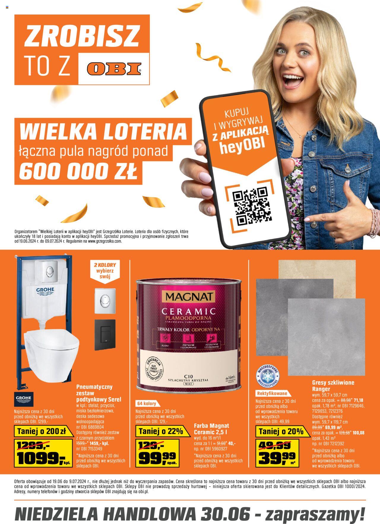 OBI Gazetka ważna od 19.06.2024 do 09.07.2024 strona 1