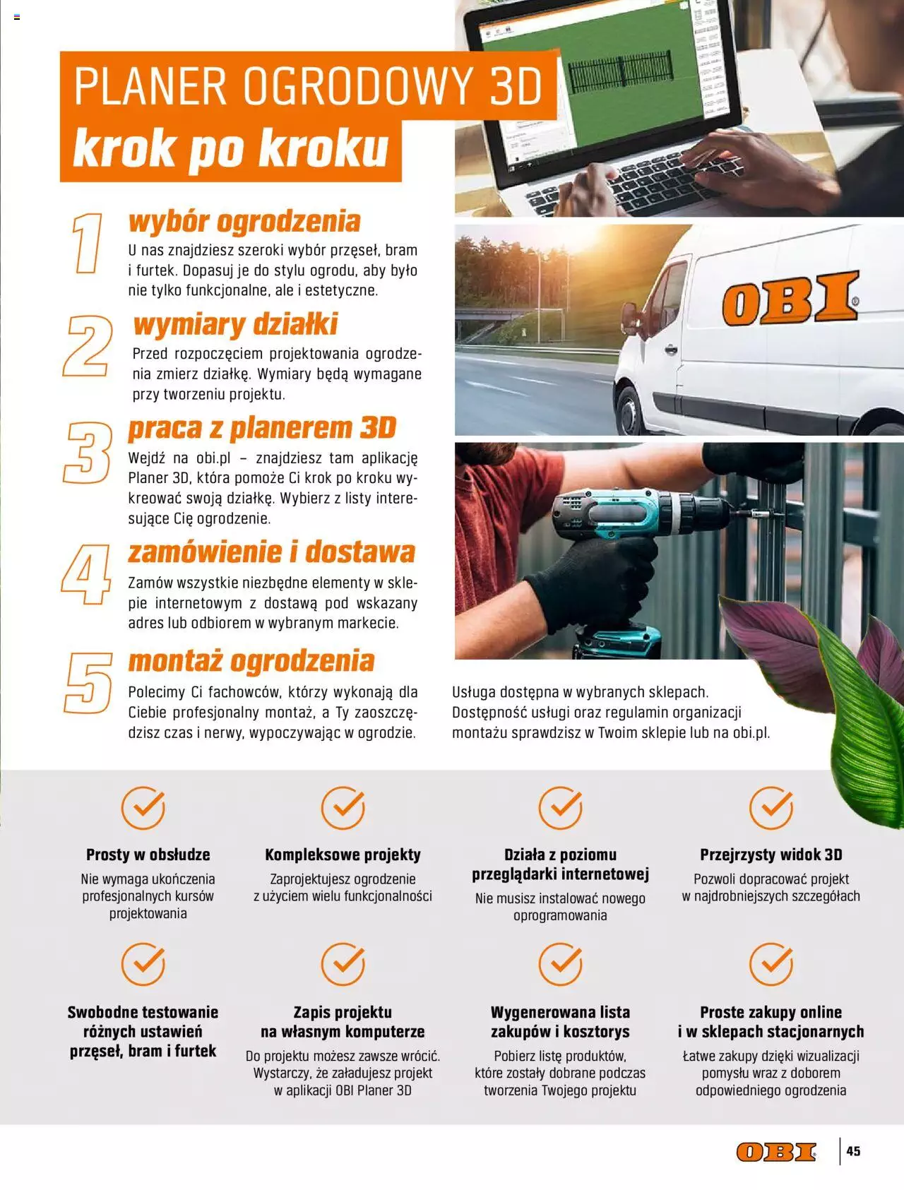 OBI Katalog Ogród Taras Balkon gazetka ważna od 30.03.2022 do 31.08.2022 strona 45