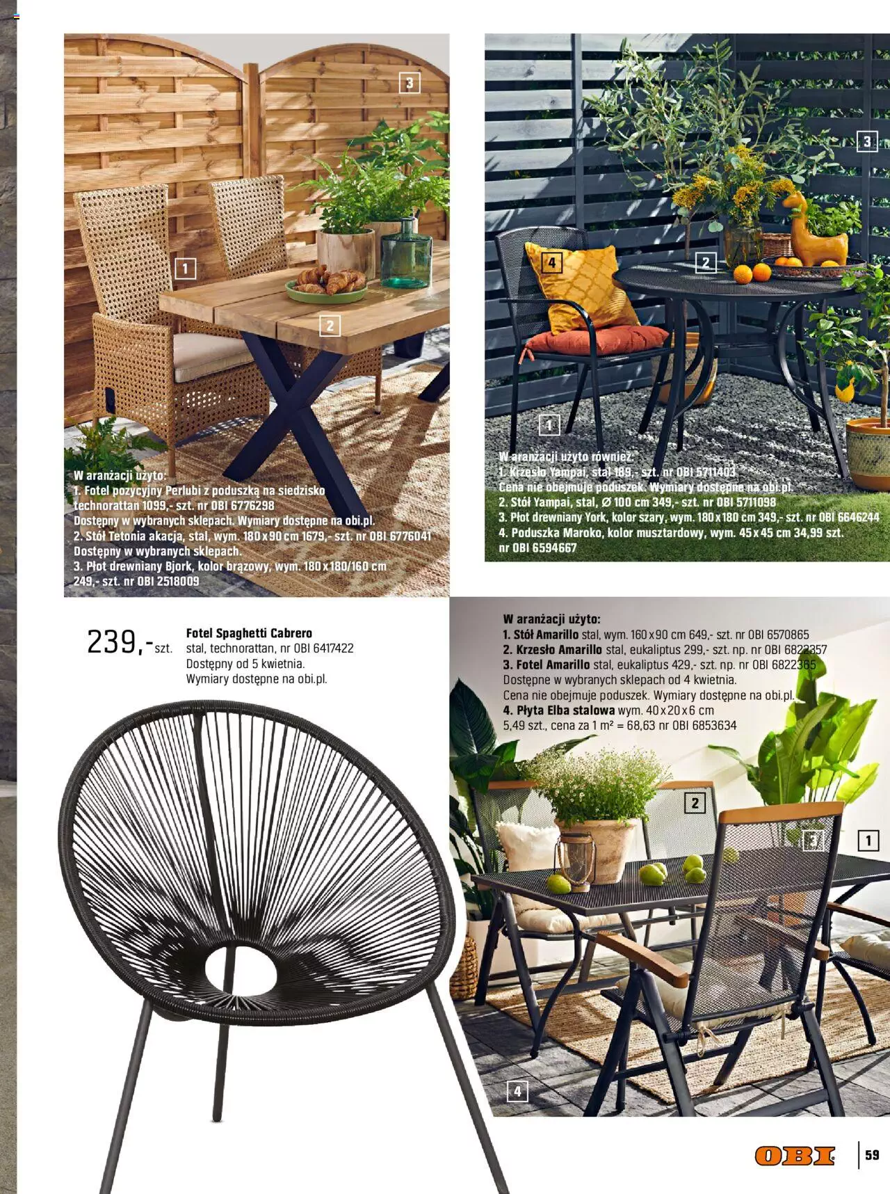 OBI Katalog Ogród Taras Balkon gazetka ważna od 30.03.2022 do 31.08.2022 strona 59
