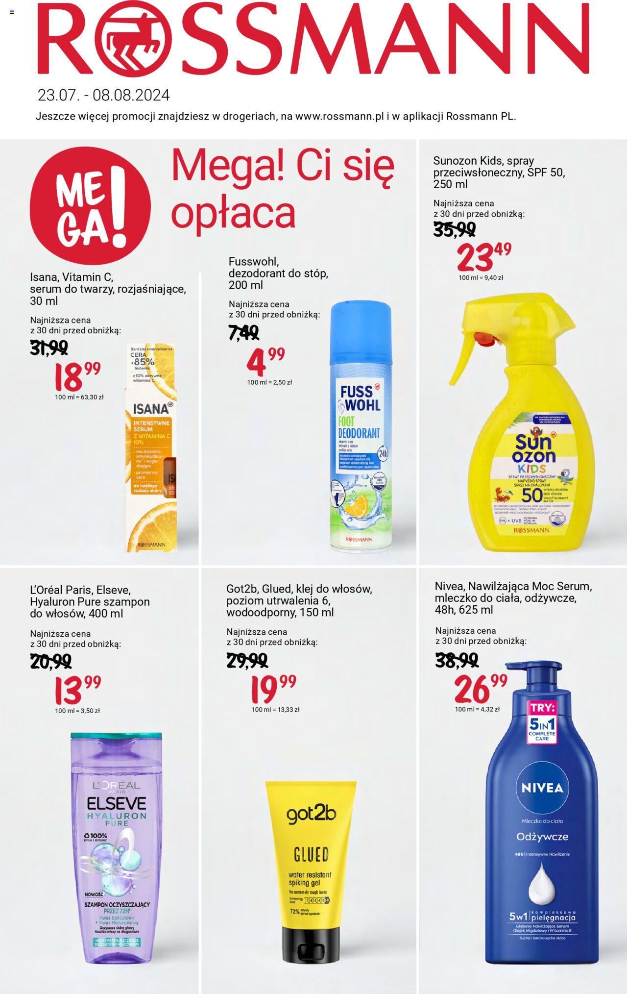 Rossmann gazetka ważna od 23.07.2024 do 08.08.2024 strona 1
